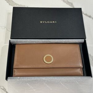 Bvlgari Tan Leather Continental Wallet